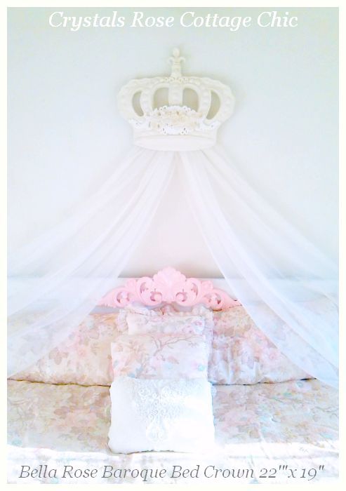 Big bed crown over king size bed shabby chic