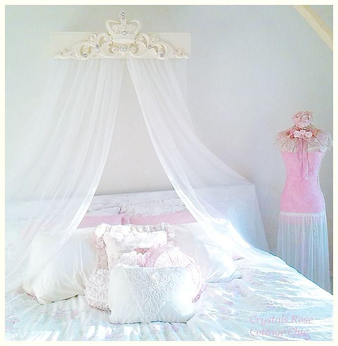 king size bed crown canopy teester shabby chic 