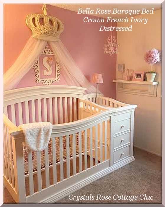 Bella Rose Bed Crown Canopy Crib Nursery