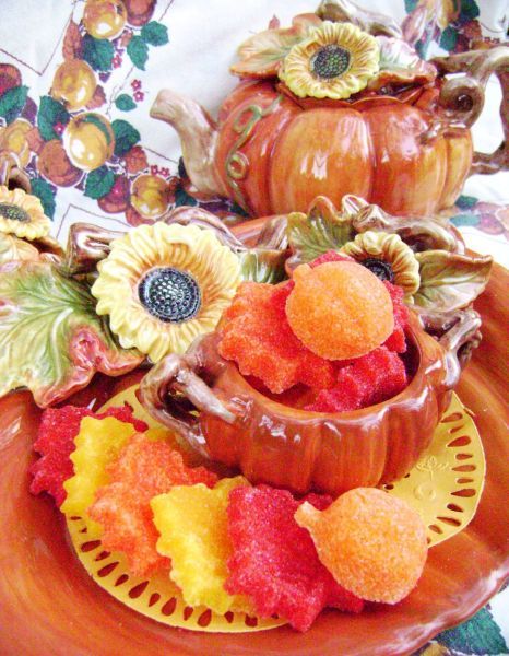 Fall Leaf and Pumpkin Sucre Moule ( Molded Sugar)