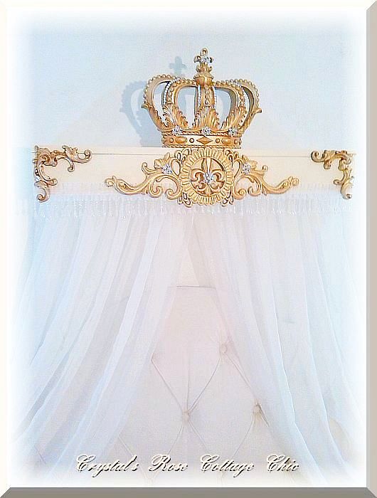 French Flourish Bed Crown Canopy Teester