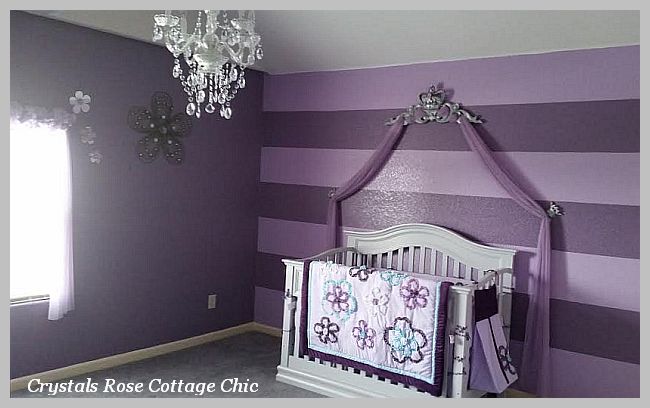 Lilac and Grey Bed Crown Canopy Pediment Nursery / Bedroom Decor