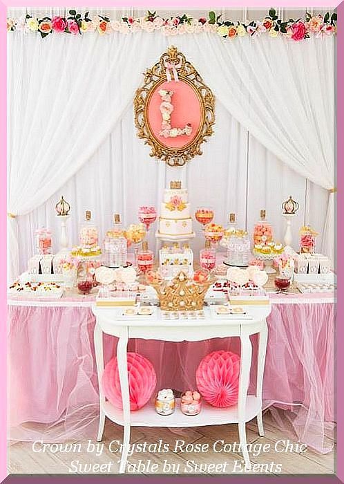 Pink Gold Princess birthday Party crown Decor