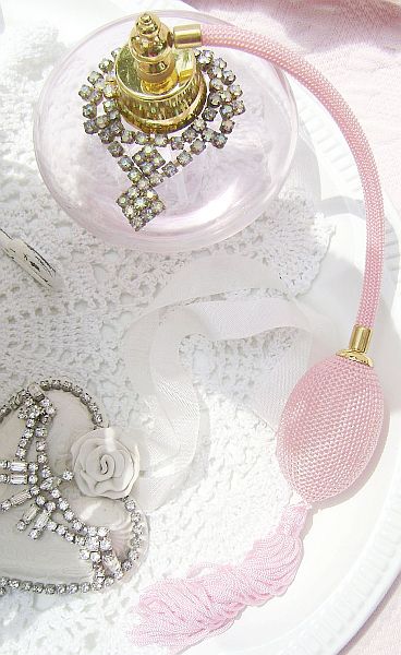Vintage Bejeweled Pink Atomizer