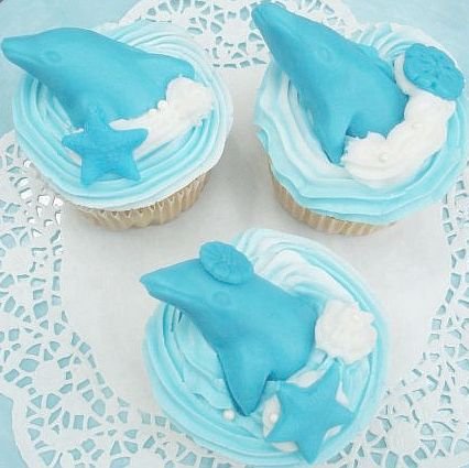 Fondant Dolphin Cupcake Toppers