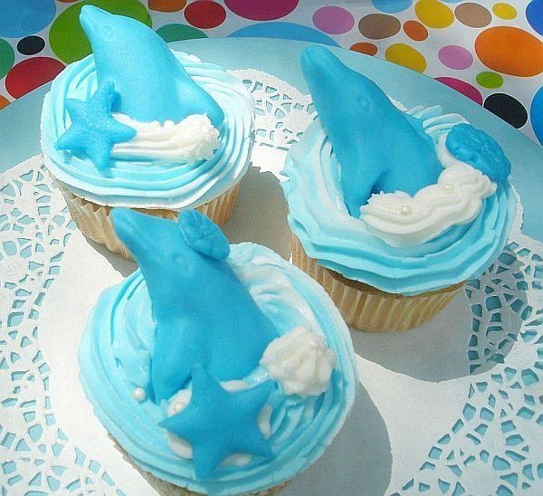 Fondant Dolphin Cupcake Toppers
