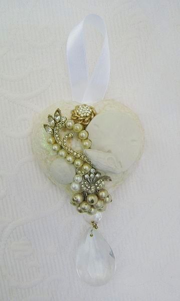 Beach Chic Vintage Charm Heart Ornament/Decor