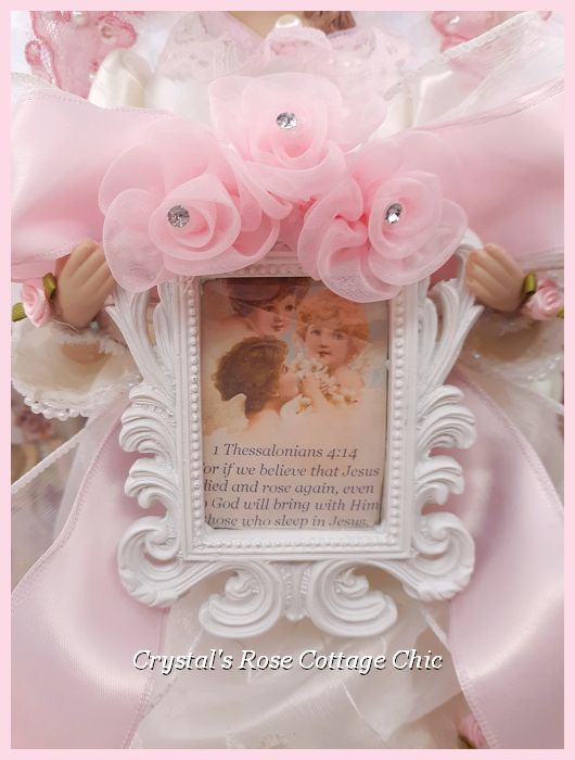 Princess Myra Pink Rosette Frame Angel