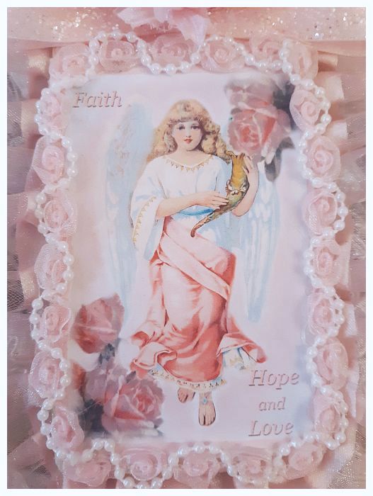 Faith Hope Love Angel Ornament/ Package Tie On...Free Shipping