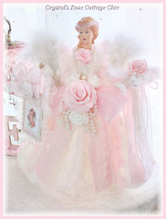 Pretty Pink Angel Tree Topper with Verse