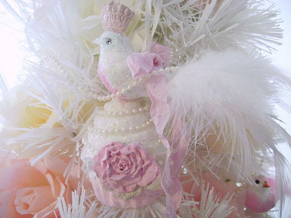 Queen Bird, Crowned in Pink on her Royal Cupcake, Ornament