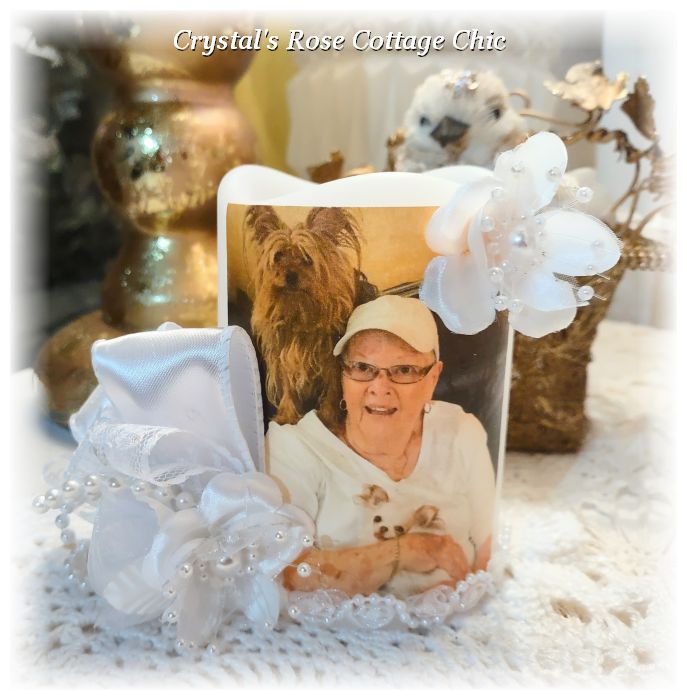 BOGO Custom Photo LED Candle with Florals and Bows..Free Shipping