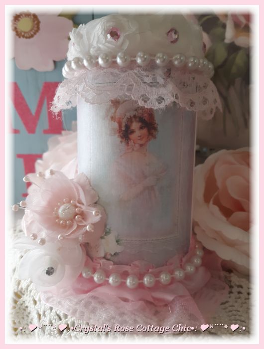 Victorian Lady in Pink Embellished LED Candle...Free Ship