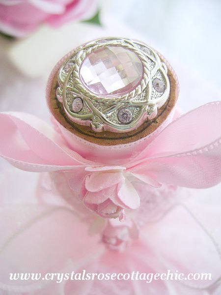 Embellished Romantic Pink Rose Bottle