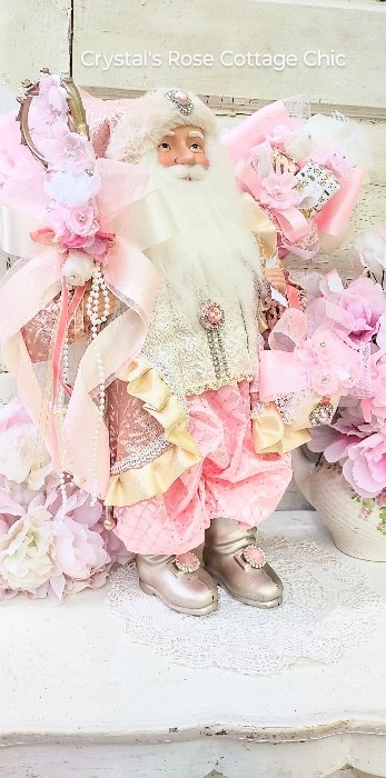 Pink Santa shabby