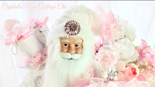 Pink Sparkle White Fur Santa