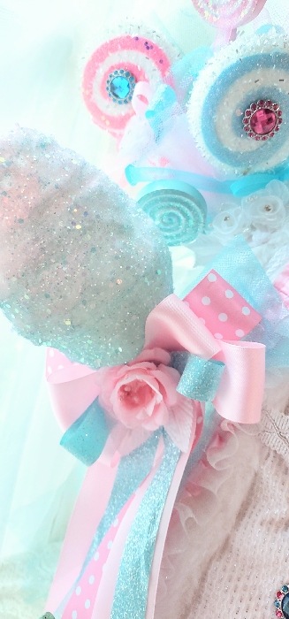 Cottoncandy Pink blue Christmas Decor Santa