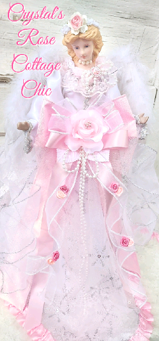 Pink Christmas Angel topper 