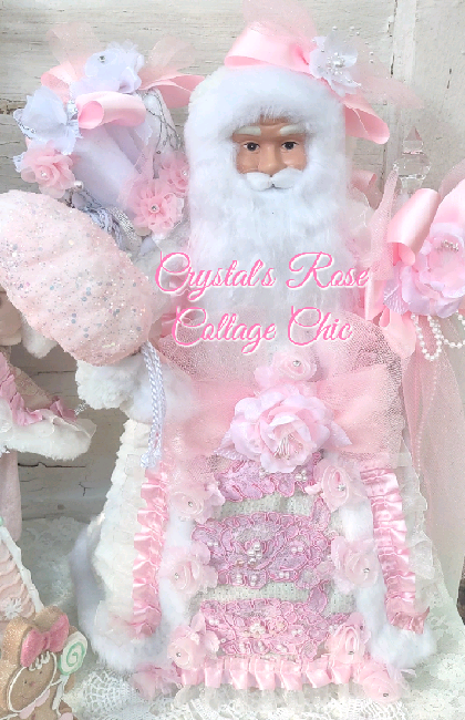 Pretty Pink Cottoncandy Candyland Santa..Free Shipping