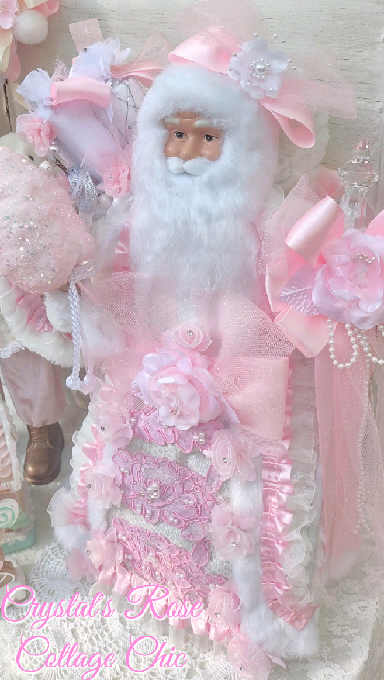 Pretty Pink Cottoncandy Candyland Santa..Free Shipping