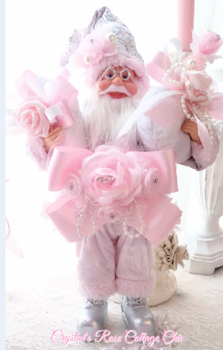 Sweet Pink Fur and Silver Suit Santa... FREE Shipping