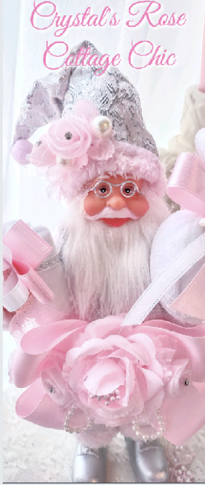 Sweet Pink Fur and Silver Suit Santa... FREE Shipping