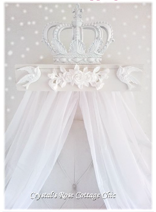 Birds & Roses Bed Crown Canopy Teester...Color Choices
