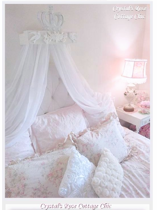 Birds & Roses Bed Crown Canopy Teester...Color Choices