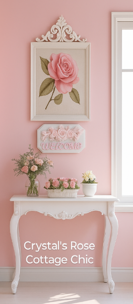 Pretty Pink Rose Welcome Plaque