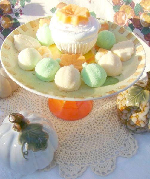 Sweet Shabby Pumpkin Pie Pedestal, Dessert Stand