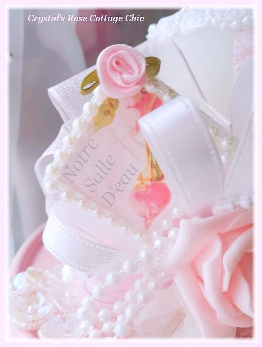 Pink French Rose Bathroom LED Pillar Timer Candle...Free Shipping