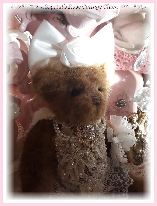 Royal Rose Bow Glamour Bear...Free Shipping