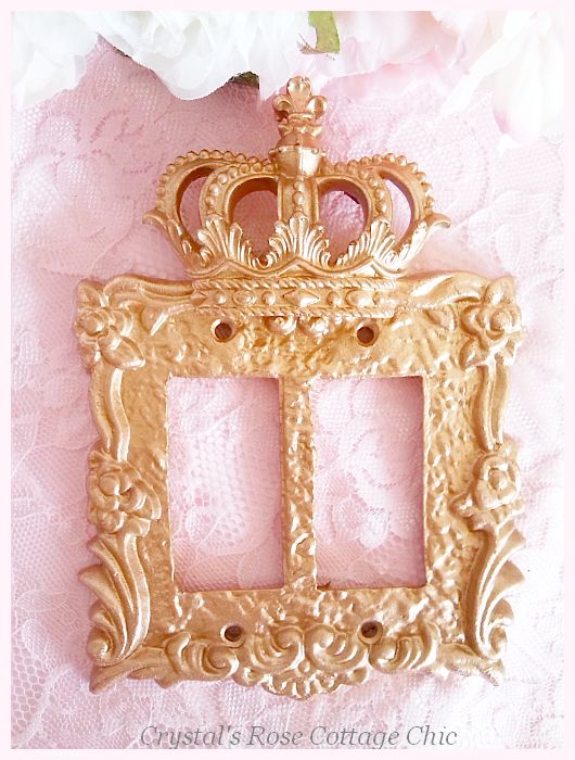 Fleur de Lis Crown Victorian Rose Double Rocker Wall Plate...Color Choices