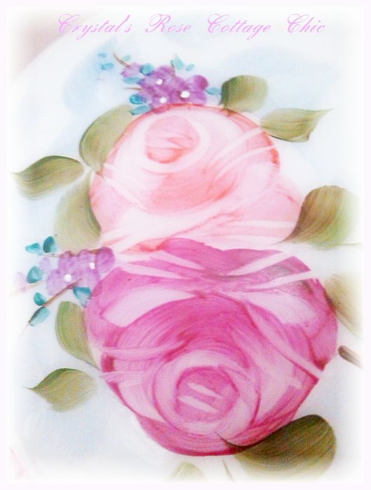 Vintage Lamp with Hand Painted Roses