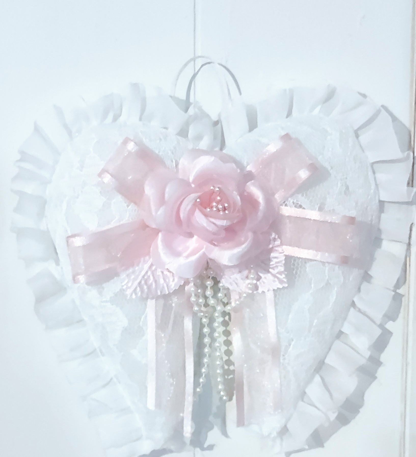 Angel's Touch Pink Rose Lace Wings with Ruffle...Free Ship