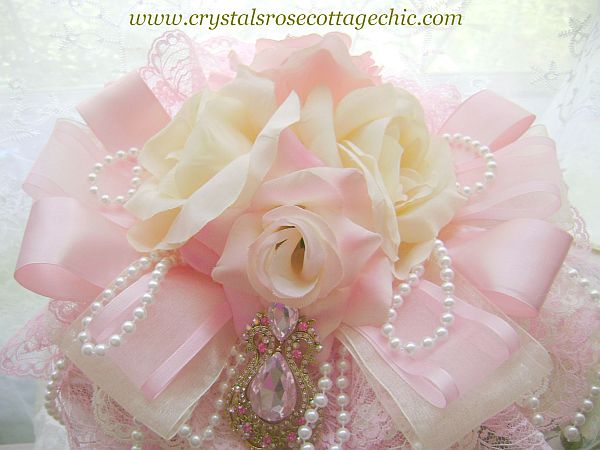 Ivory and Pink Rose Decorative Box