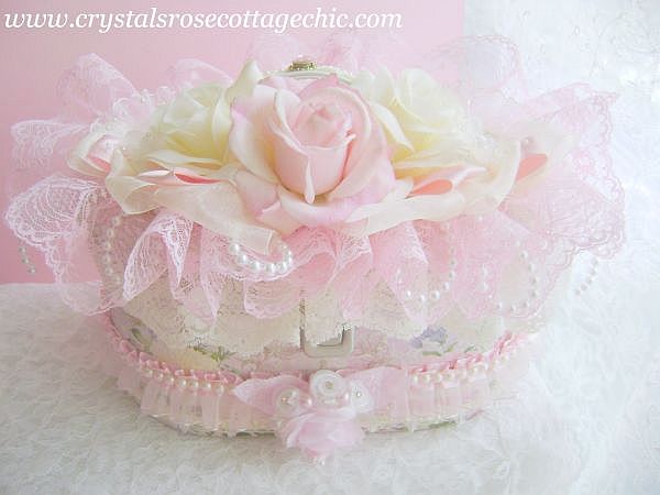 Ivory and Pink Rose Decorative Case