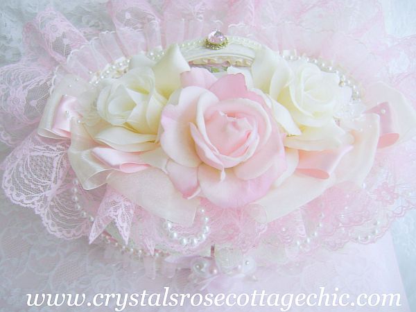 Ivory and Pink Rose Decorative Case
