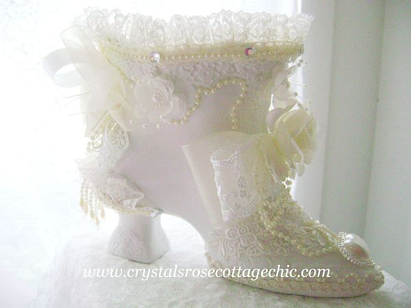 Ivory and White Victorian Boot