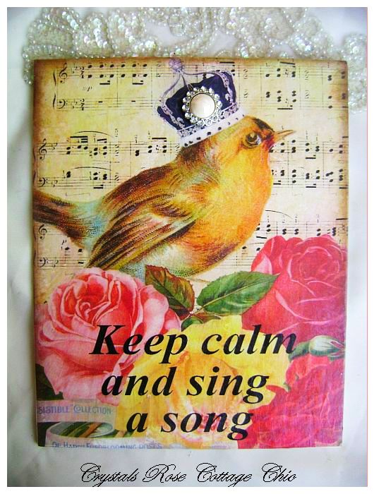 Keep Calm and Sing a Song Crowned Bird Canvas Print