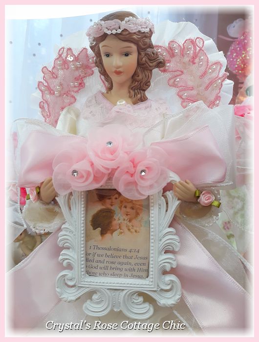 Princess Myra Pink Rosette Frame Angel