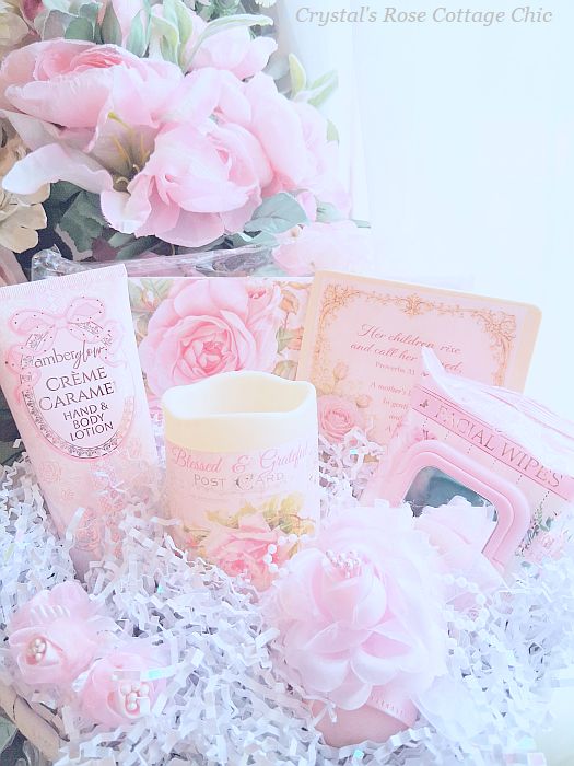 Mother's Day Gift Basket "Blessed and Grateful" Pink Roses Proverbs 31