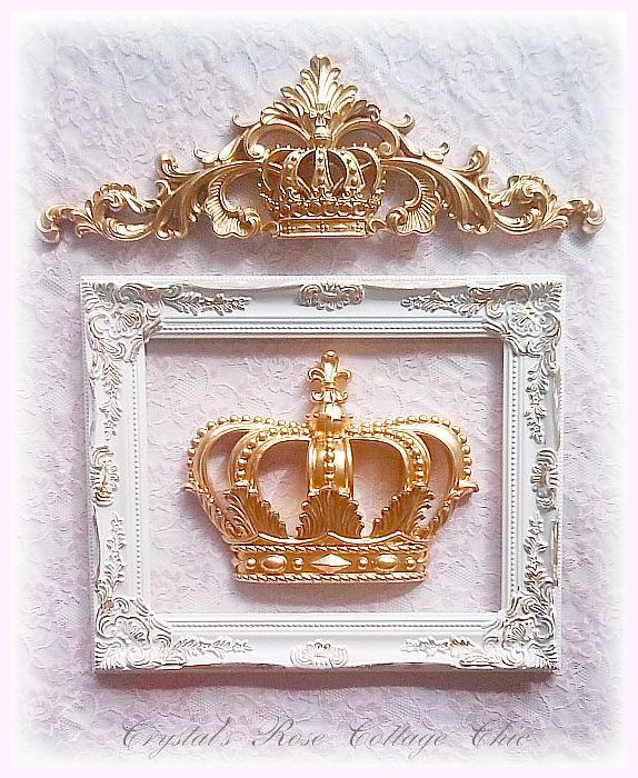 Three Piece Ornate Frame and Crown Set...Color and Finish Choices