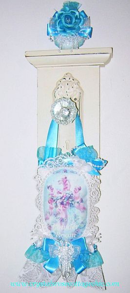 Tiffany Blue Powder Room Cherub Lace Sachet