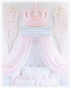 shabby Chic pink rose wings with bella rose bed crown canopy