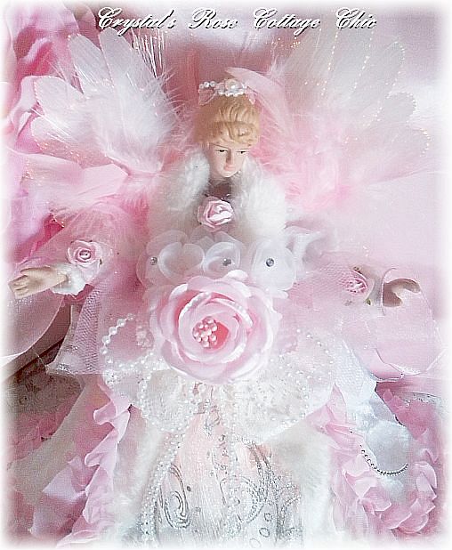 Pink Rose Fiber Optic Angel Topper
