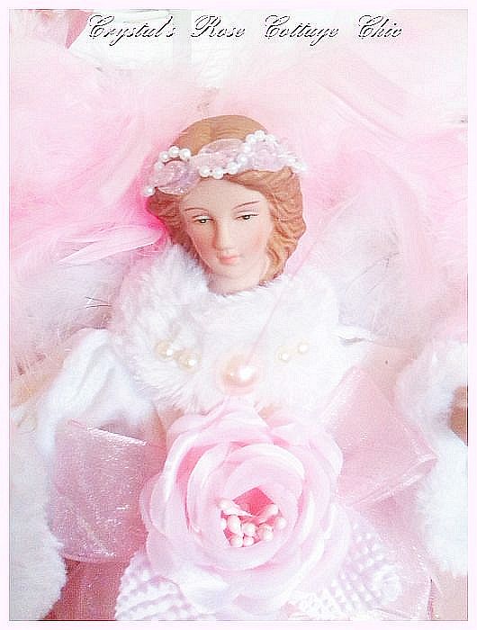 Victorian Pink Lace Angel Tree Topper