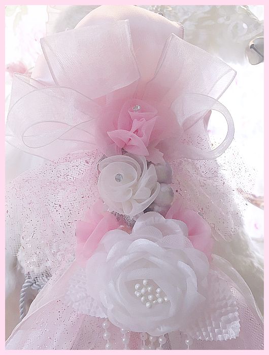 Pink Ruffles and Rose Lace Santa