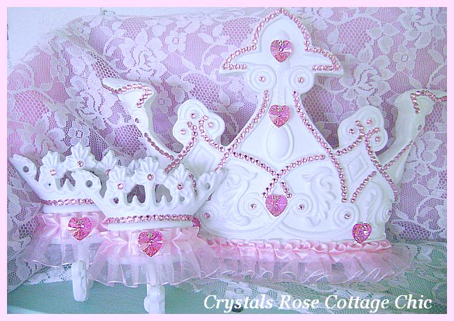 Pink Princess Swarovski Crystal Bed Crown