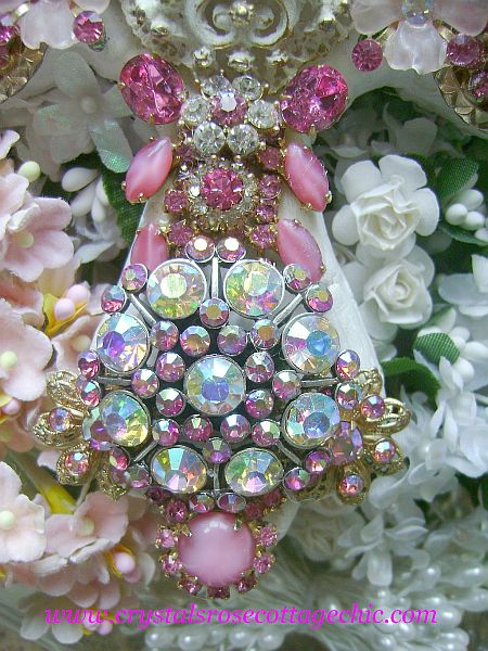 Pink Vintage Bejeweled Cross
